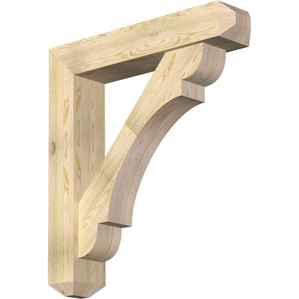 Ekena Millwork Olympic Craftsman Rough Sawn Bracket w/ Offset Brace, Douglas Fir, 8"W x 40"D x 44"H BKT0806X40X44OLY04RDF - main